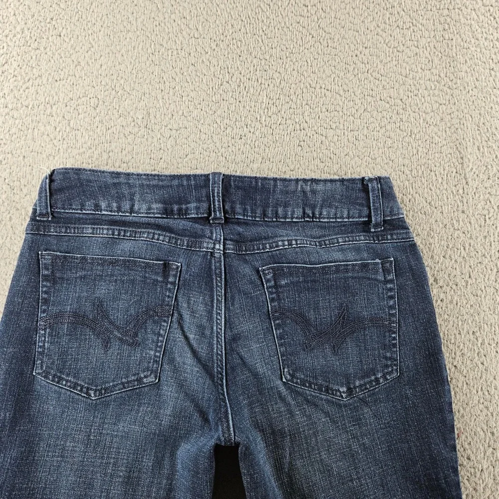 Wrangler Jeans‎ Womens 12 Blue Mid Rise Straight Leg Dark Wash Stretch Denim